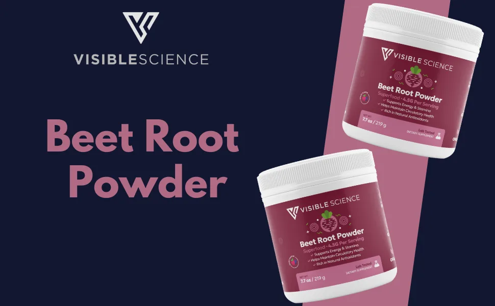 Visible Science Beet Root Powder Superfood with Antioxidants Circulation & Endurance Support 219 Grams 1 Jar - VS Beet Root Powder