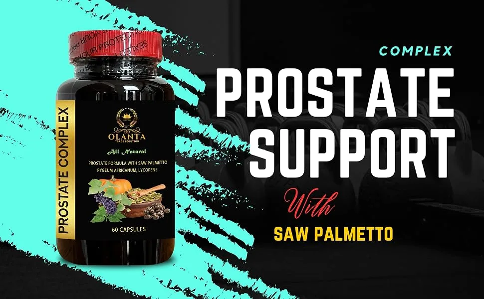 OLANTA TRADE SOLUTION Prostate Support Complex - Prostate Advanced Formula Nettle Extract for Prostate Health Extract and Pygeum africanum Extract Prostate Health Support - 1 Bottle 60 Capsules - Prostate Support complex with Saw Palmetto