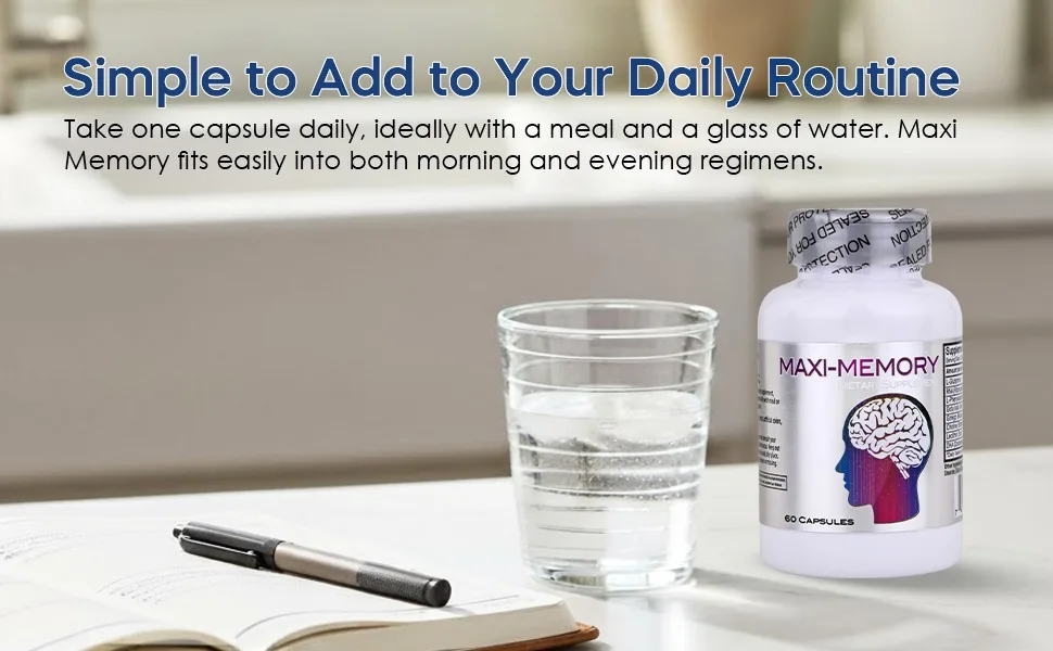 Nu-Health Maxi Memory Brain Supplement | with Ginkgo Biloba Gotu Kola Choline Lecithin Amino Acids & DHA | Supports Memory Focus Alertness & Cognitive Function | 60 Capsules - mental health support brain function