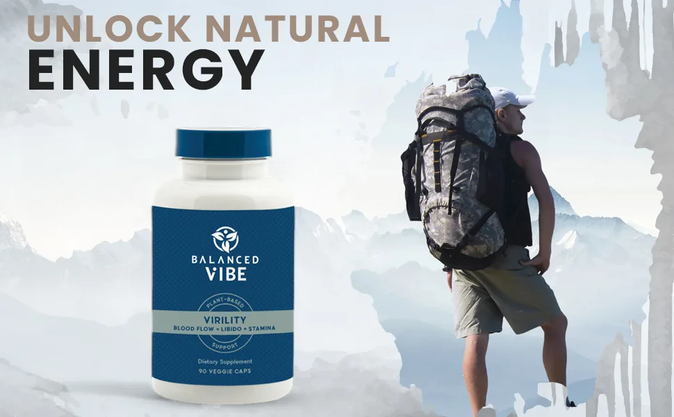 Virility Support | Plant-Based Support for Vigor and Vitality | 45-Day Supply | 90 Capsules - Virility Bottle