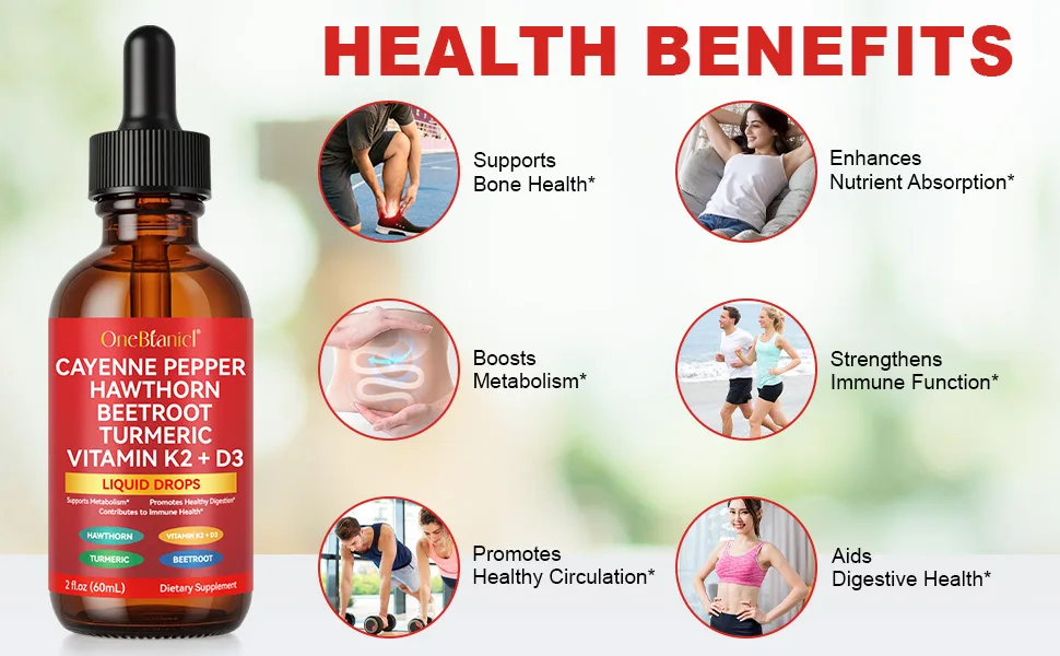 Cayenne Pepper Drops Supplement Liquid Turmeric Curcumin Hawthorn Berry Ceylon Cinnamon Organic Panax Ginseng Berberine Extract 2 Oz 2 Fl Oz (Pack of 1) - Pepper Drops Supplement Liquid