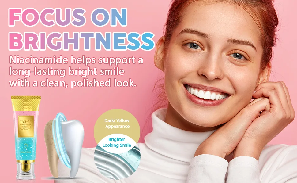 2Pack Niacinamide Whitening Toothpaste - Niacinamide Toothpaste - Help for Fresh Breath & Enamel Safe - Niacinamide Whitening Toothpaste