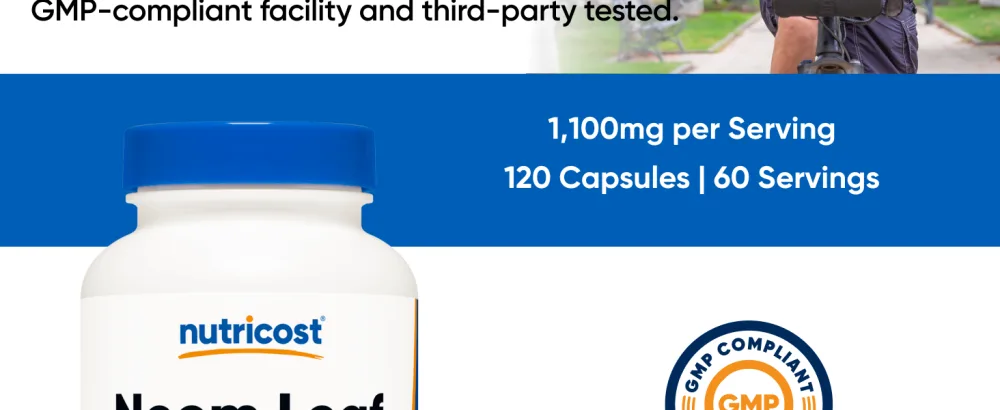 Nutricost Neem Leaf Capsules (1 100 mg) 120 Capsules - 60 Servings - Neem Leaf