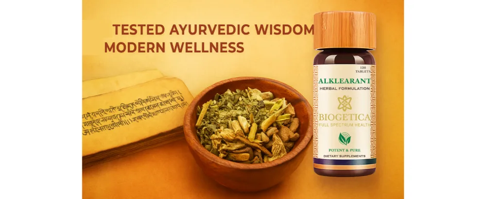 Biogetica Alclearize Tablets 100% Natural Vegan Promote Immunity Healthy Skin Non-GMO Ayurvedic 120 Tablet - alklearant