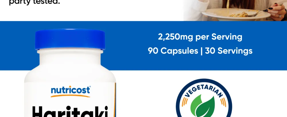 Nutricost Haritaki (2250mg) 90 Vegan Capsules - GMO-Free Gluten-Free 30 Servings - Haritaki