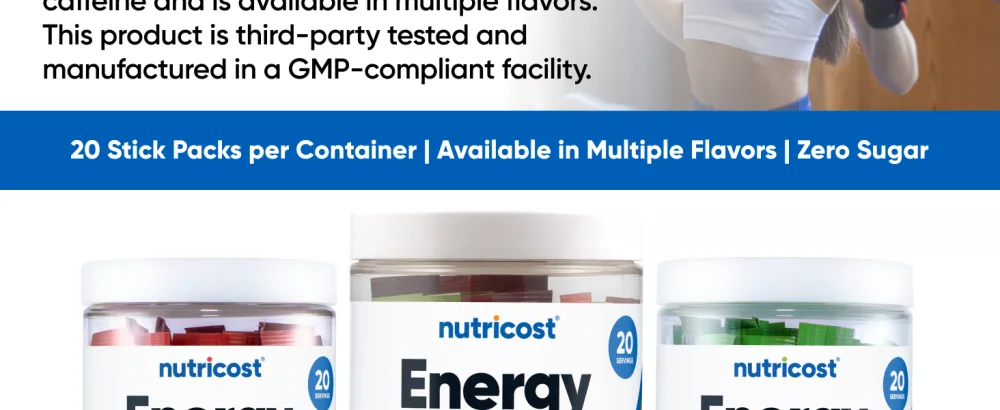 Nutricost Energy Complex Stickpacks (20 Servings) Flavor Variety Pack - Gluten-Free + Non-GMO - Energy Complex