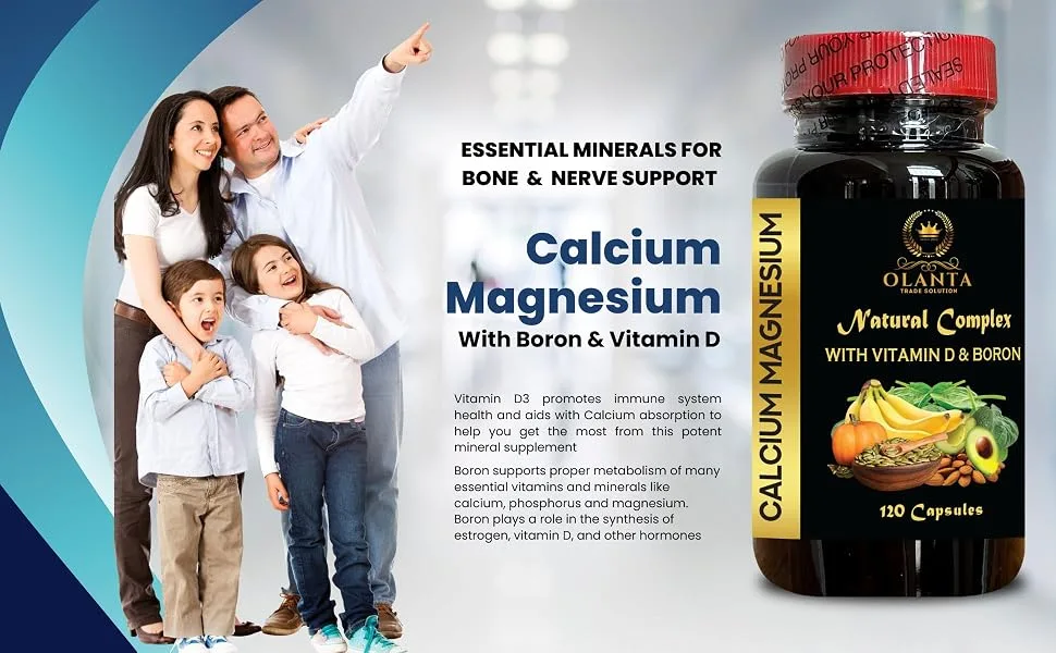 Calcium Magnesium Complex - Immune Support Vitamins Calcium Supplements for Women Over 50 Bone Builder Supplement Minerals for Bone Support Gluten Free Non-GMO - 1 Bottle 120 Capsules - Calcium &amp;amp; Magnesium Complex