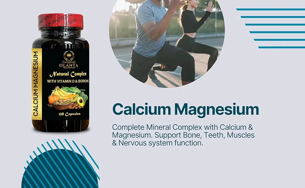 Calcium Magnesium Complex - Immune Support Vitamins Calcium Supplements for Women Over 50 Bone Builder Supplement Minerals for Bone Support Gluten Free Non-GMO - 1 Bottle 120 Capsules - Calcium Magnesium Complex