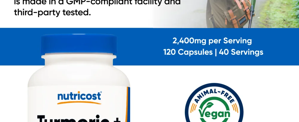Nutricost Turmeric + Ginger Capsules with Bioperine 2400mg Per Serving 120 Capsules - GMO-Free Gluten-Free 40 Servings - Turmeric + Ginger