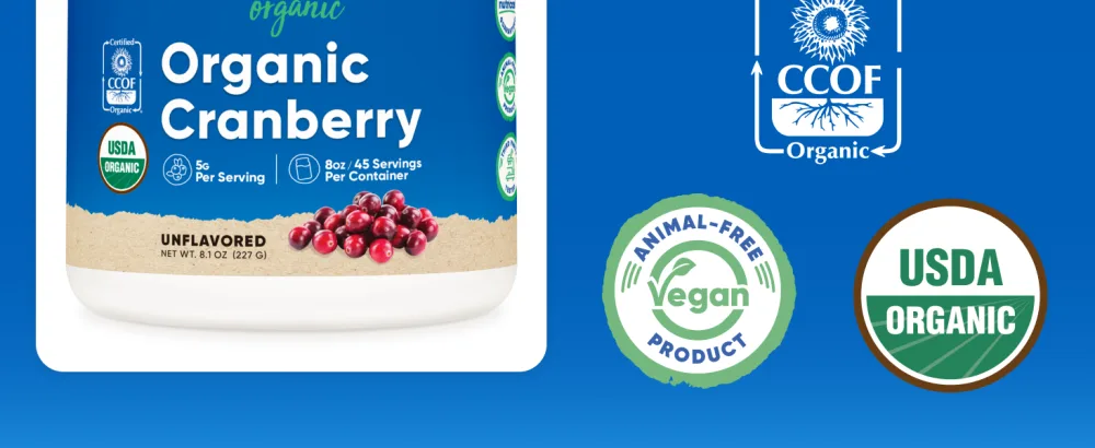 Nutricost Organic Cranberry Powder 8 oz 5G per Serving - Non-GMO Gluten-Free - Organic Cranberry