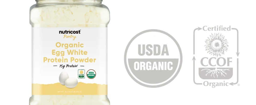 Nutricost Pantry Organic Egg White Protein Powder (1 LB) - GMO-Free Gluten-Free - Egg White Protein Powder