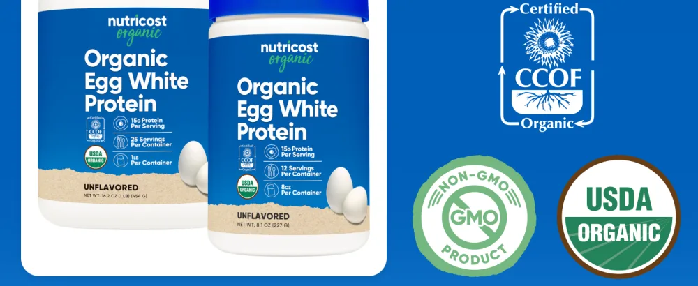 Nutricost Organic Egg White Protein Powder 8oz (Unflavored) - 15 Grams Protein Per Serving GMO-Free Gluten Free - Organic Egg White Protein