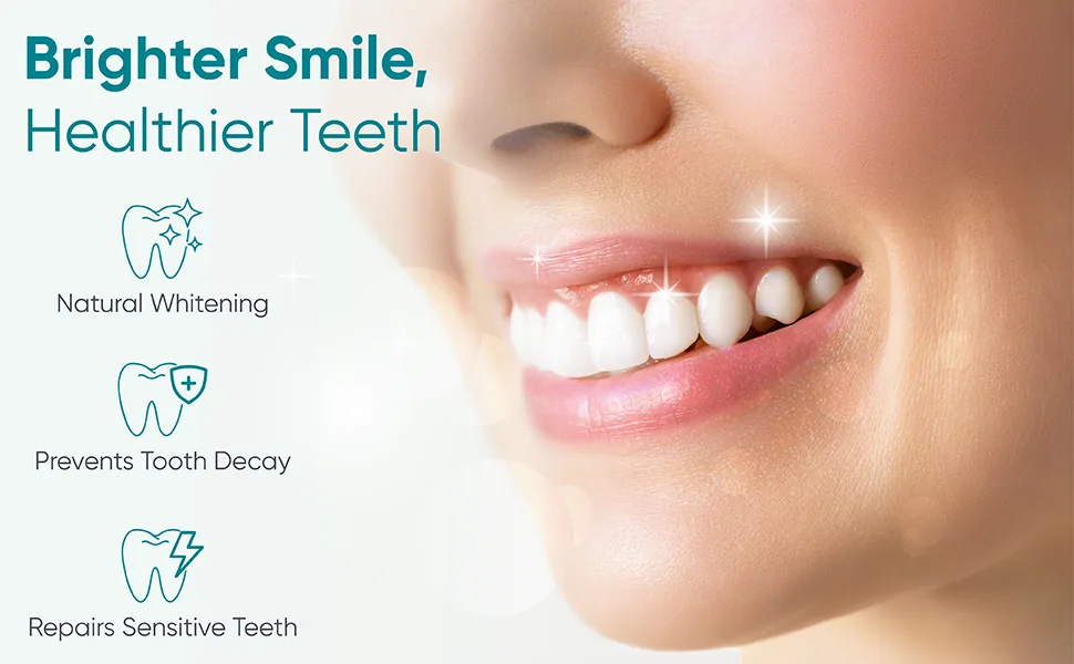 Fluoride Free Toothpaste Nano Hydroxyapatite Toothpaste Remineralizing Natural Teeth Whitening Tooth Repair Appropriate for Sensitive Teeth - Bright Smile
