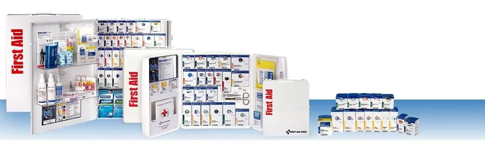 First Aid Only 90658 ANSI 2015 Compliant Medium Metal SmartCompliance Food Service First Aid Cabinet Without medications - product information 1