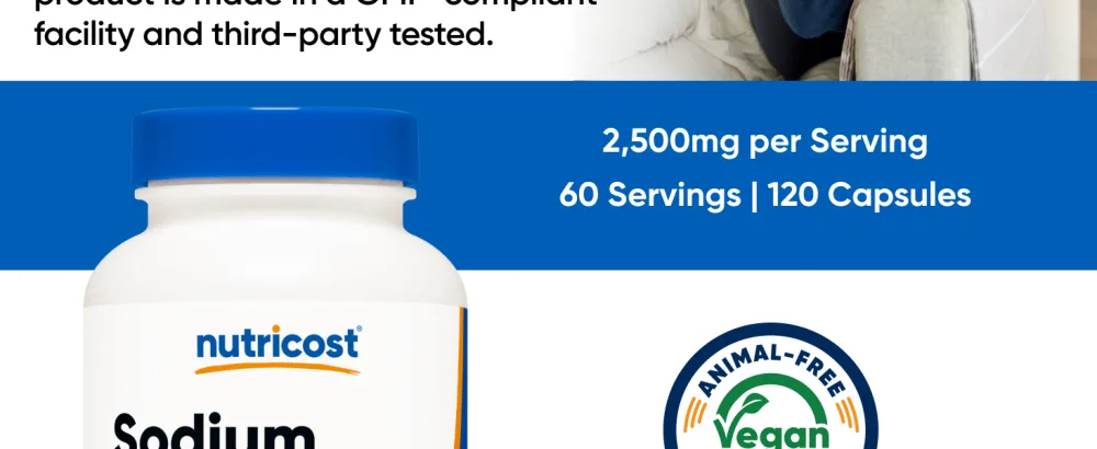 Nutricost Sodium Bicarbonate (2 500mg) 120 Capsules - GMO-Free Gluten Free Vegan 60 Servings - Sodium Bicarbonate Capsules