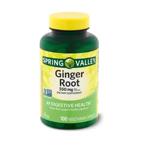 4 TOP CARE Ginger Root Digestive Health Dietary Supplement Capsules 550 mg 100 Count - product information 2