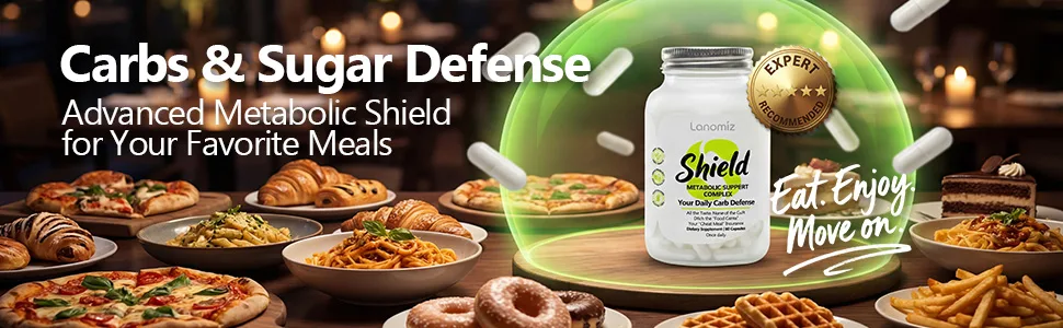 Shield Metabolic Support Complex Chromium Supplement Carb Defense Matrix - Dairy-Free & Gluten-Free - 60 Vegan Capsules(30 Servings) 1 Count (Pack of 60) - product information 1
