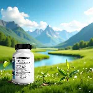 PureDenfix Max Extra Strength Probiotic Supplement with 40 Billion CFU Supports Teeth Gums Ear Nose Throat & Digestive Health 60 Capsules (3) - A wooden table with the product placed on it, surrounded by fresh herbs and spices.