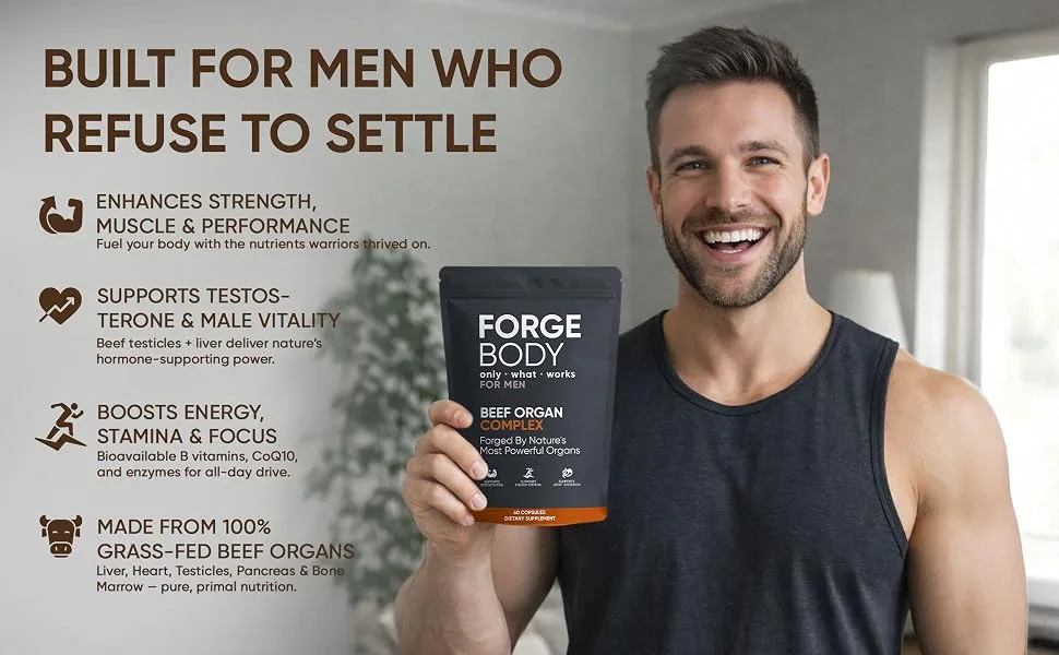 KXVUDE Forgebody Beef Organ Complex Capsules Grass Fed & Pasture Raised - Total Body Wellness & Performance Immune Support Gluten-Free Non-GMO 60 Count (1) - product information 4
