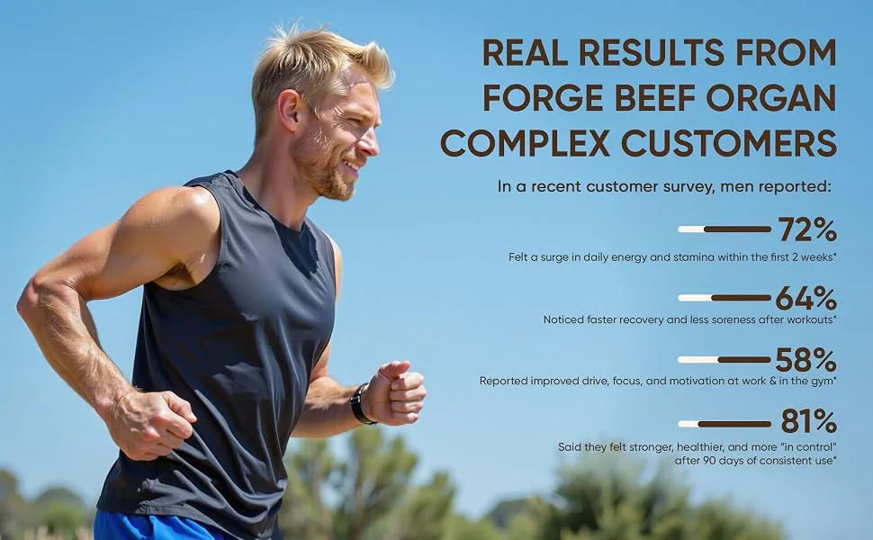KXVUDE Forgebody Beef Organ Complex Capsules Grass Fed & Pasture Raised - Total Body Wellness & Performance Immune Support Gluten-Free Non-GMO 60 Count (1) - product information 6