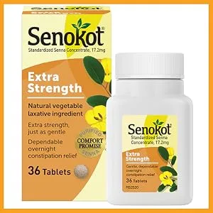 Senokot Extra Strength Natural Vegetable Laxative 36 Count & Colace Clear Stool Softener Capsules Constipation Relief 50mg Docusate Sodium 42 Count - product information 3