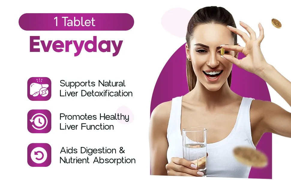 Liver Detox Supplement 30 000mg Milk Thistle Extract Turmeric Artichoke & Glutathione Supports Liver Health & Antioxidant Function 60 Tablets - product information 2