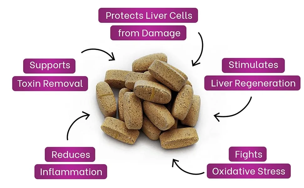 Liver Detox Supplement 30 000mg Milk Thistle Extract Turmeric Artichoke & Glutathione Supports Liver Health & Antioxidant Function 60 Tablets - product information 5