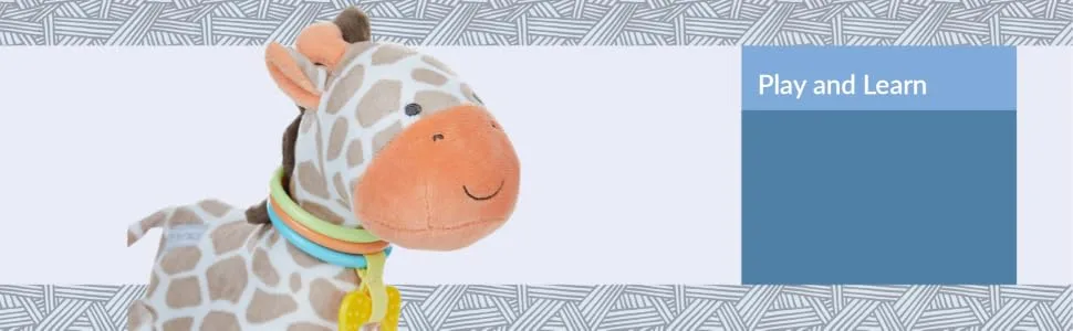 Developmental Giraffe Rattle Clip for Babies - Play and Learn