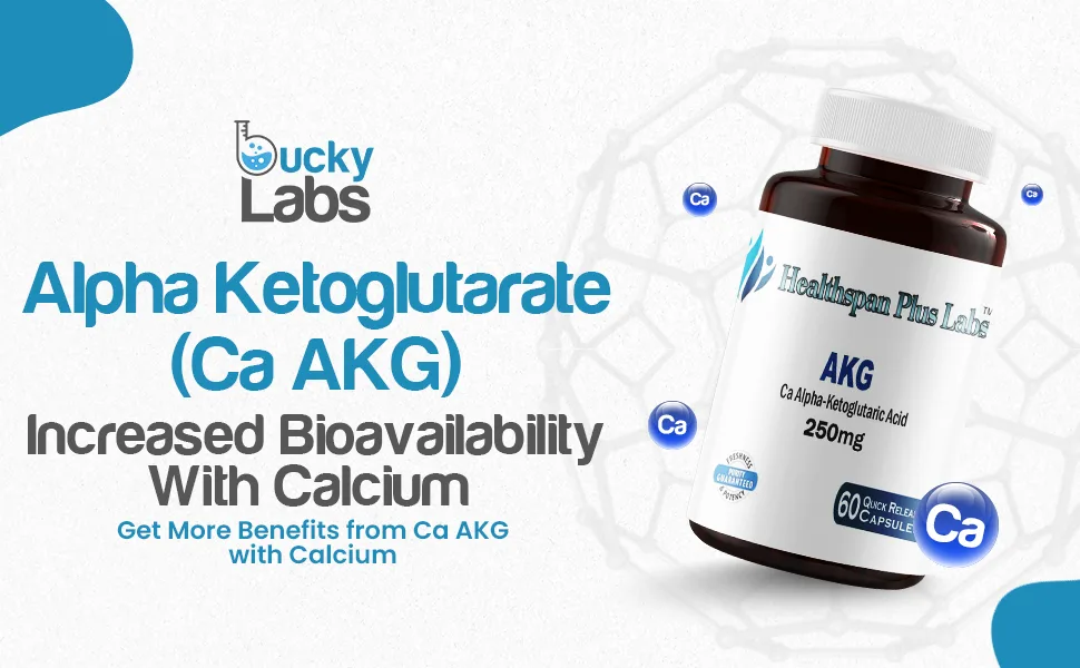 HealthSpan Plus Labs Ca AKG (Calcium Alpha-Ketoglutarate) Capsules 250mg 60 Count - Ca AKG Calcium Alpha Ketoglutarate Bioavailability