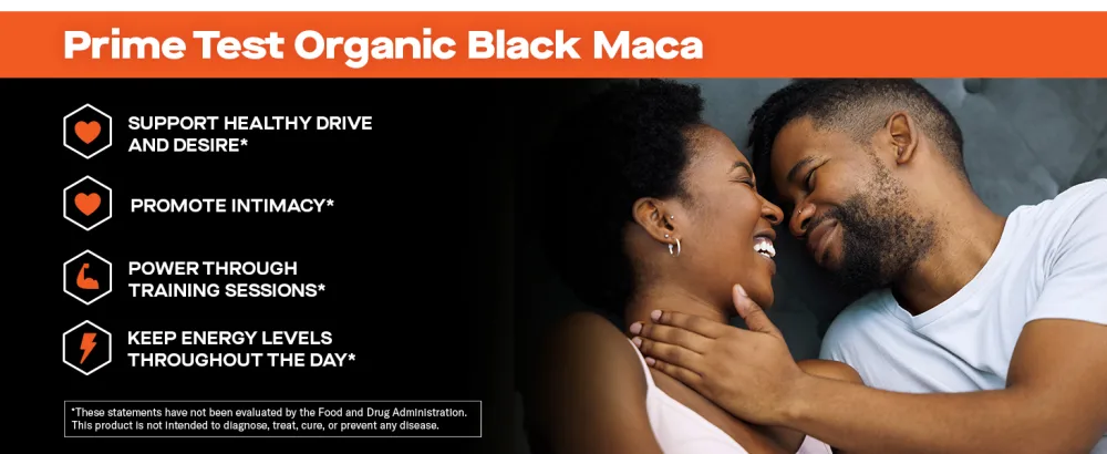 Prime Labs Prime Test Testosterone Booster + Organic Black Maca Capsules - 60 Count Each - prime test organic black maca for drive and power