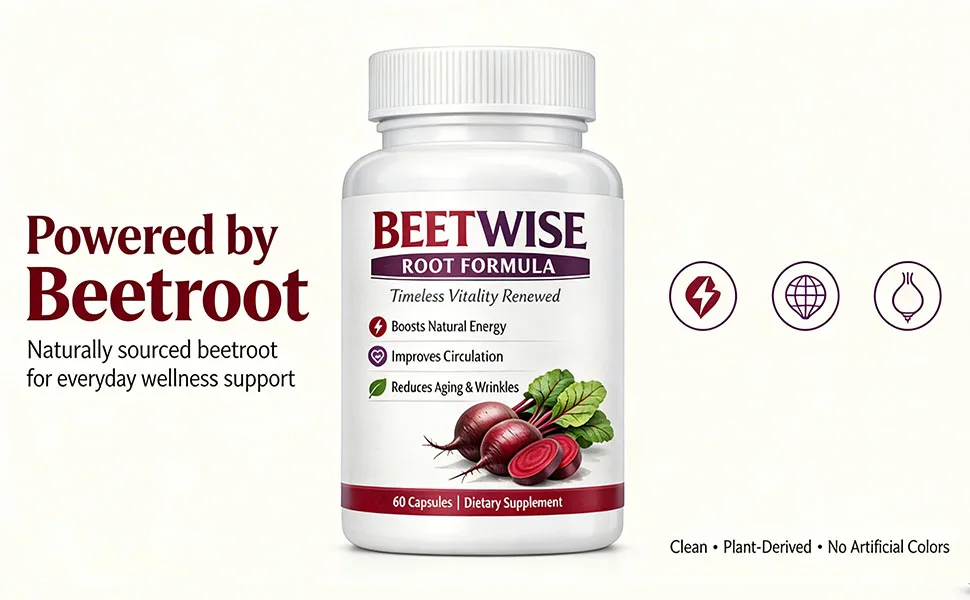 BEETWISE Root Formula | Cold Pressed - Organic Beet Root Capsules Beetroot Supplement Organic Vegan-Friendly Non-GMO Gluten-Free 60 Capsules (3Bottle) - BEETWISE