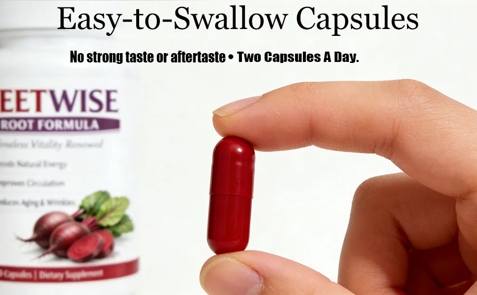 BEETWISE Root Formula | Cold Pressed - Organic Beet Root Capsules Beetroot Supplement Organic Vegan-Friendly Non-GMO Gluten-Free 60 Capsules (3Bottle) - BEETWISE