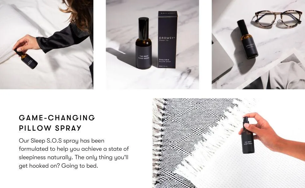 DROWSY SOS Sleep Pillow Spray - Instantly Elevate Your Sleep Experience Long Lasting & Effective Formula 6 Month Supply - Natural Vegan Ingredients 50ml / 1.7 Fl. Oz - Game changing pillow spray, natural sleep, non addictive sleep spray, aromatherapy, organic mist