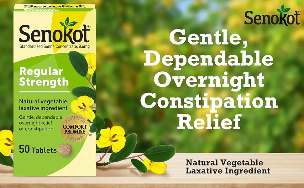 Senokot Regular Strength 50 Count Tablets and Colace Clear Stool Softener 28 Count Capsules Constipation Relief Bundle - product information 1