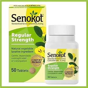 Senokot Regular Strength 50 Count Tablets and Colace Clear Stool Softener 28 Count Capsules Constipation Relief Bundle - product information 3