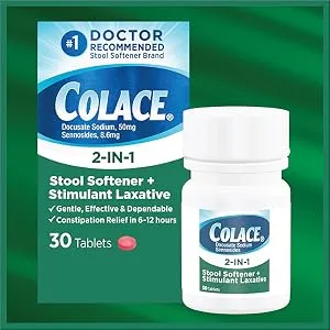 Colace Stool Softener & Laxative Tablets 30 Count + Tucks Medicated Cooling Pads Hemorrhoid Treatment 100 Count - product information 3
