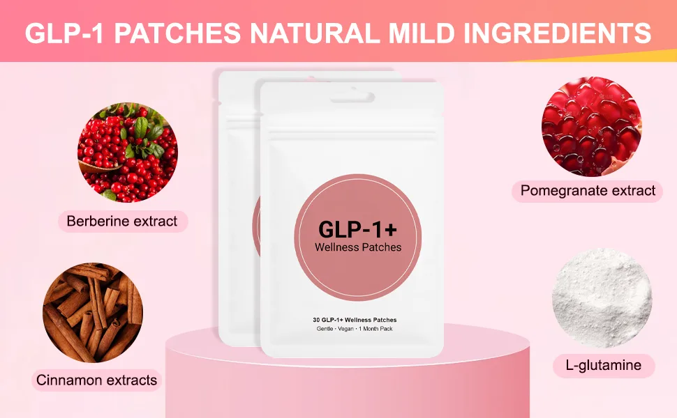 GLP-1 Patches with Berberine L-Glutamine & Cinnamon | Natural Ingredients for Daily Wellness Support | 60 Patches (2-Pack) - product information 3
