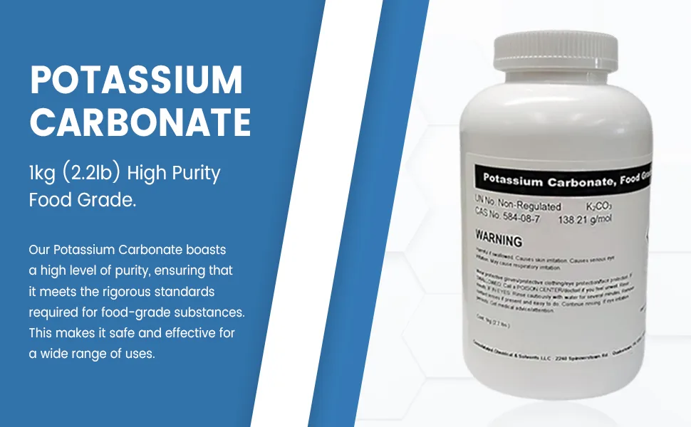 Potassium Carbonate (E501) - 1kg (2.2lb) - product information 2
