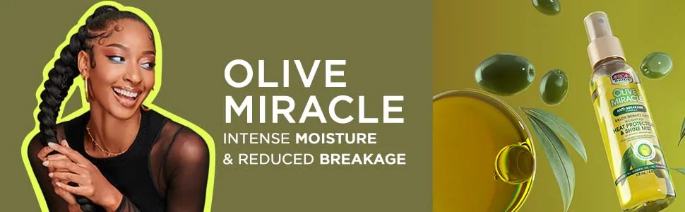 African Pride Dream Kids Olive Miracle Moisturizing Braid Spray - Helps Strengthen & Protect Hair  Excellent for Braids  Twists  Locks & Natural Styles  12 Oz - Olive Miracle Update