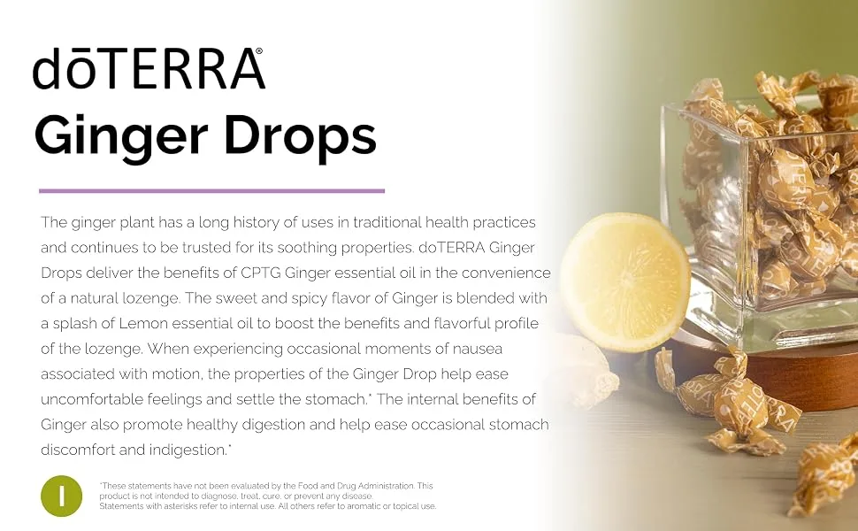 doTERRA Ginger Throat Digestive Drops 30 Count Bag 1 Pack - product information 2