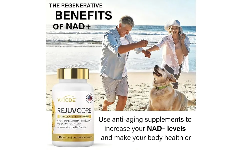 VXICDE NAD NMN 250mg 60 Capsules - 30 Servings Gluten Free - RejuvCore2
