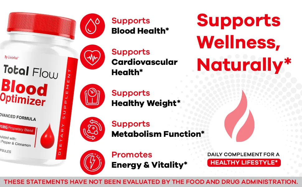 (5 Pack) Total Flow Capsules - Official Total Flow Advanced Blood Support Pills Max Strength All Natural Healthy Flow Total Support Multivitamin Health & Wellness Formula 300 Capsules for 5 Months - total flow capsules supplement totalflow healthy advanced natural formula pills support