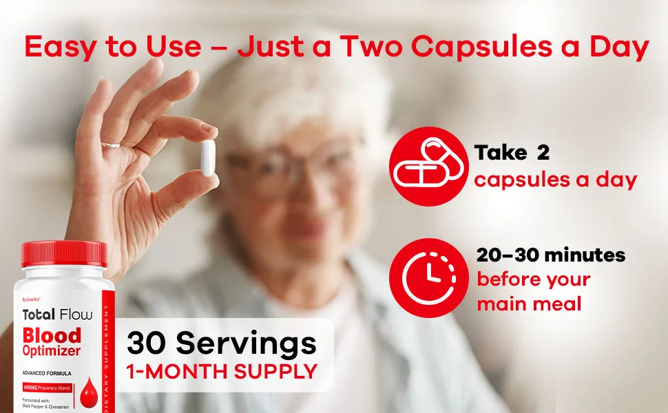 (5 Pack) Total Flow Capsules - Official Total Flow Advanced Blood Support Pills Max Strength All Natural Healthy Flow Total Support Multivitamin Health & Wellness Formula 300 Capsules for 5 Months - total flow capsules supplement totalflow healthy advanced natural formula pills support