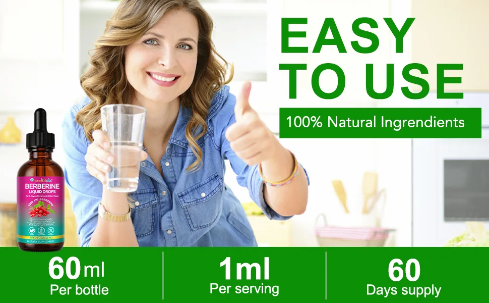 Berberine Supplement Liquid 60ml Berberine with Ceylon Cinnamon Berberine Drops with Turmeric Curcumin Bitter Melon Immune Support Digestive Health Support - berberine drops