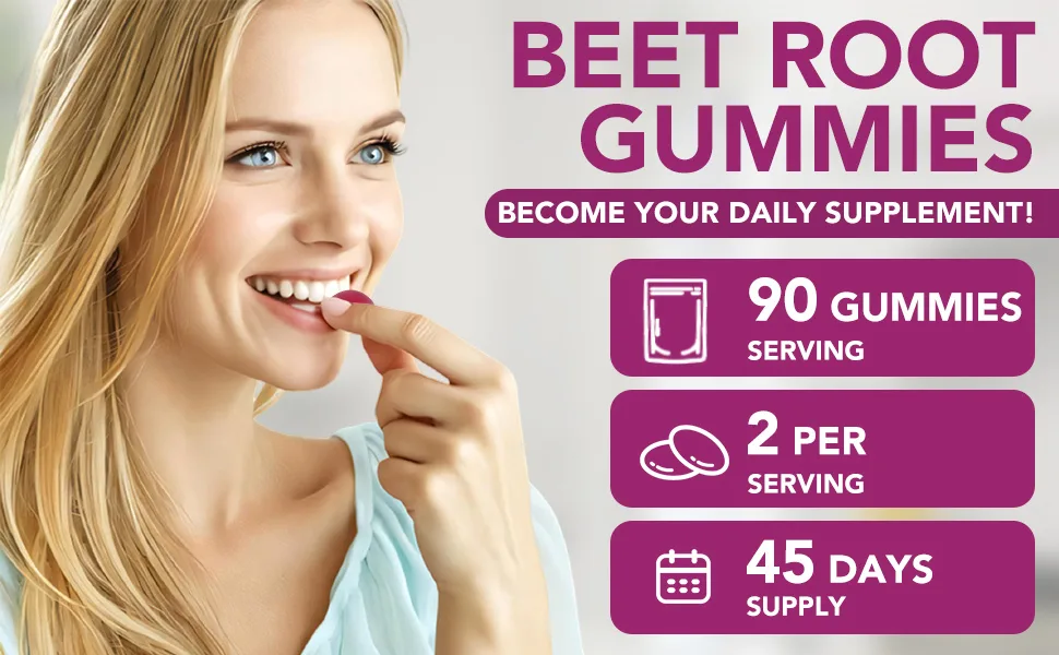 CSDLQNF Beet Root Gummies 4000mg - 8-in-1 Heart & Circulation Support Supplement - High Potency Beet Chews with Beetroot Grape Seed CoQ10 Vitamin C & B12 - Mixed Berry Flavor Vegan 90 Count - Beetroot gummies