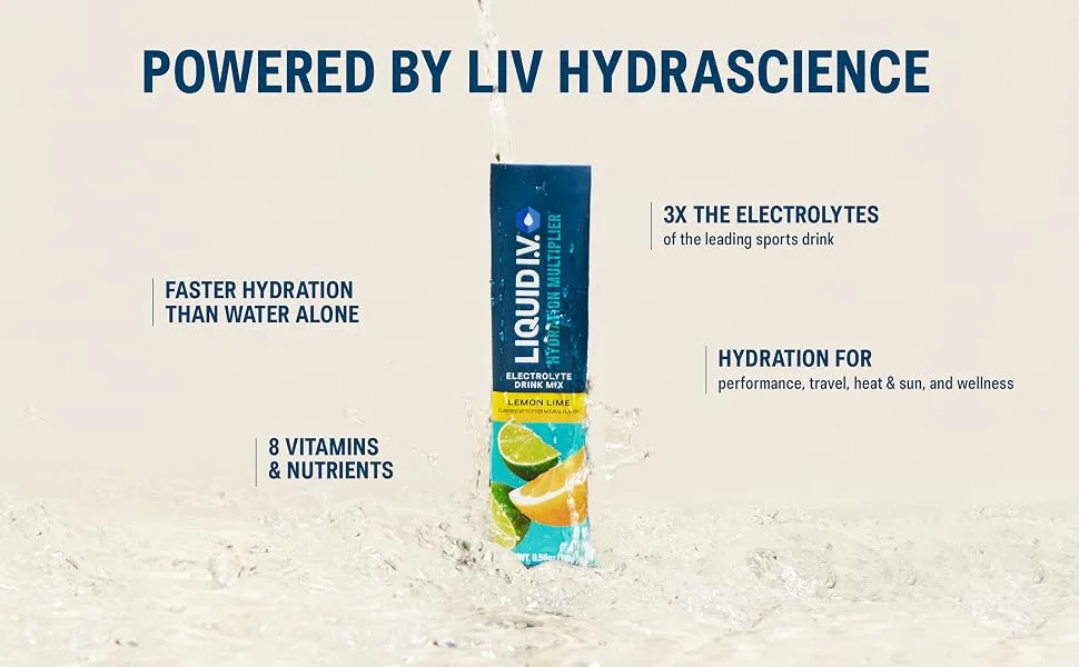 Liquid I.V. Hydration Multiplier - Classics - Lemon Lime + Firecracker - 2 Pack (16 Servings) - Powered by LIV Hydrascience