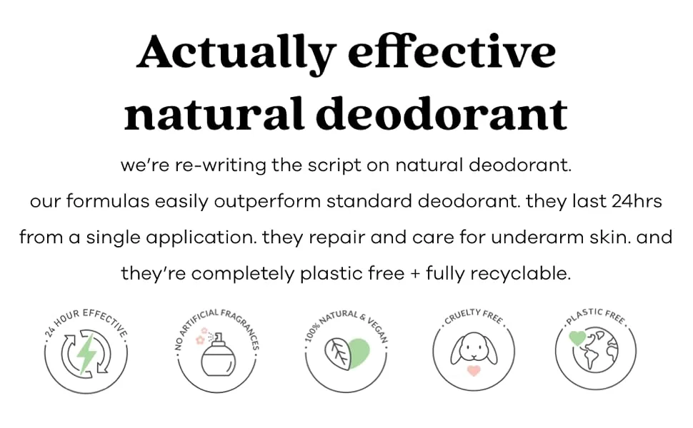 The Natural Deodorant Co  Active Deodorant Balm Orange & Bergamot 55g  Aluminium Free  Plastic Free  Extra Strength - Actually effective natural deodorant!