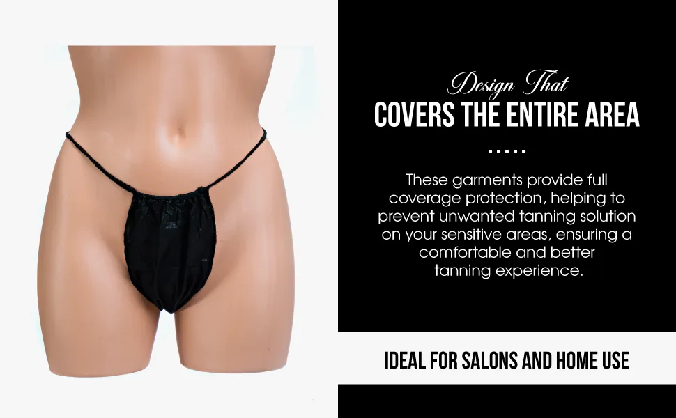 Bronze Tan Disposable Undergarments for Spray Tan - Non-Woven Breathable Undergarments Full Coverage Hygienic - Ideal for Professional Salons & Home Use Universal Fit - Pack of 25 Set - Bronze Tan, Spray Tanning Essentials Kit, Hair Nets, Nose Plugs, Sticky Feet Pads, Disposable Bra
