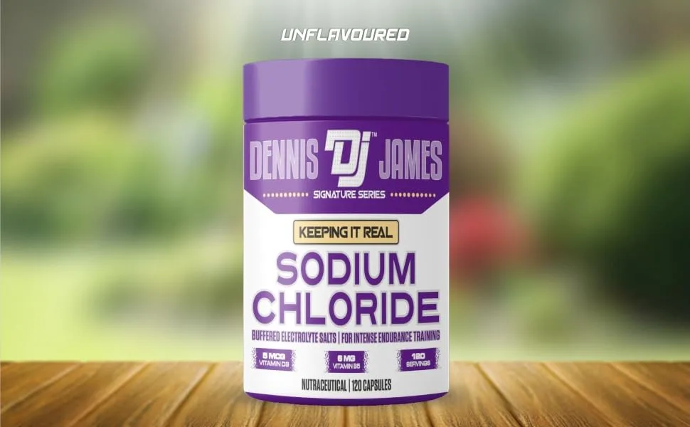 Dennis James Signature Series Sodium Chloride 1000mg | 120 Capsules | Electrolyte Support Hydration Balance & Muscle Function | Non-GMO | 120 Servings - Sodium Chloride