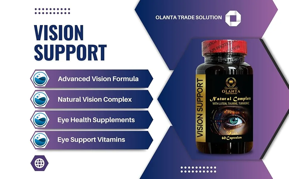 Eye Vitamin & Mineral Supplement with Lutein - VISION SUPPORT NATURAL COMPLEX - Formula for Optimal Vision vision support supplement Retinal Support and Improved Visual Function - Vision Support Natural Complex